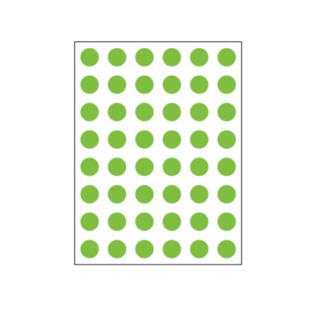 Nevs 1/4" Color Coding Dots Green Sheet Form DOT-14M Green